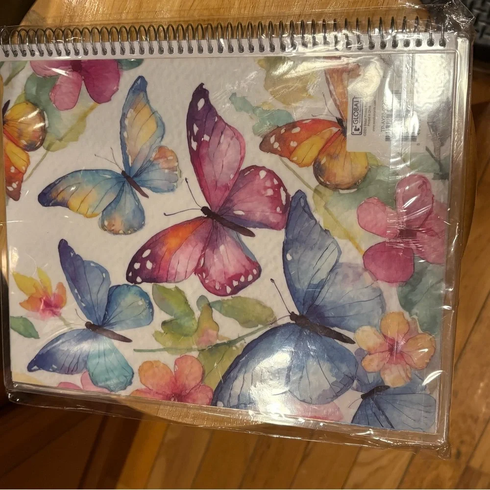 Global 2025 2026 Butterfly Watercolor Planner - Multi Blue Pink Purple